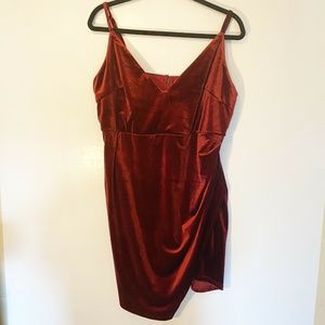Forever 21 Plus Size Red Velvet Sleeveless Dress